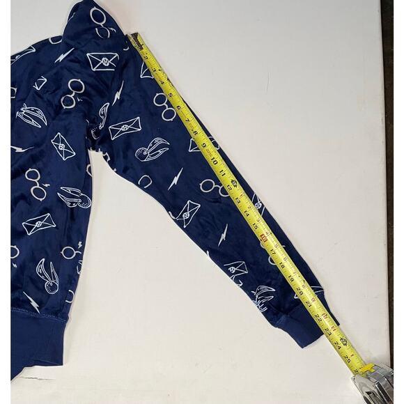 Harry Potter Wizarding World Velour Sweatshirt Sm Blue Glasses Letters Lightning - Picture 7 of 10